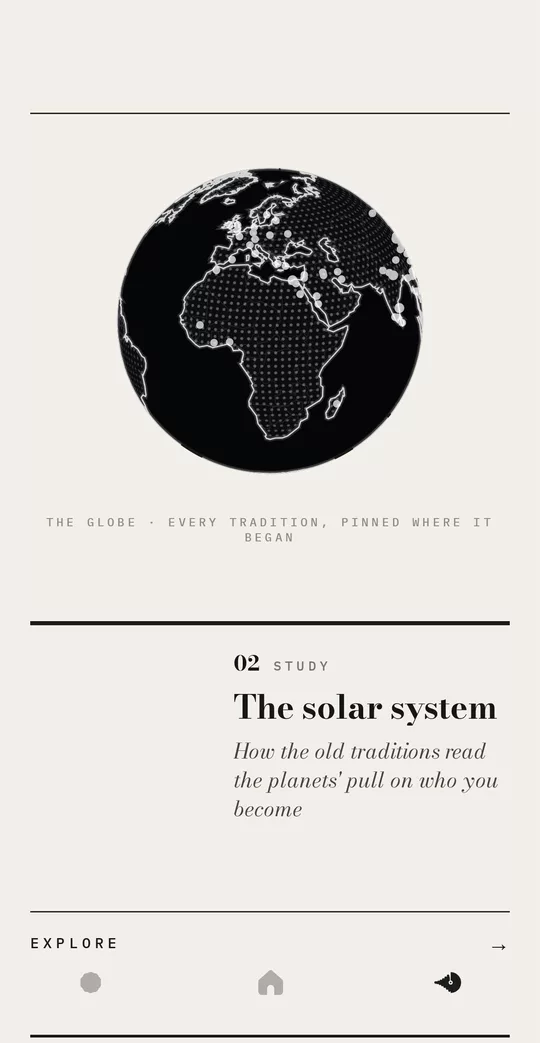 The atlas, a page of the Plutto app